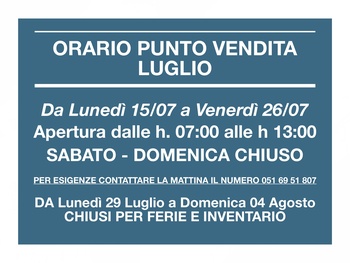 PUNTO VENDITA LUGLIO 2019